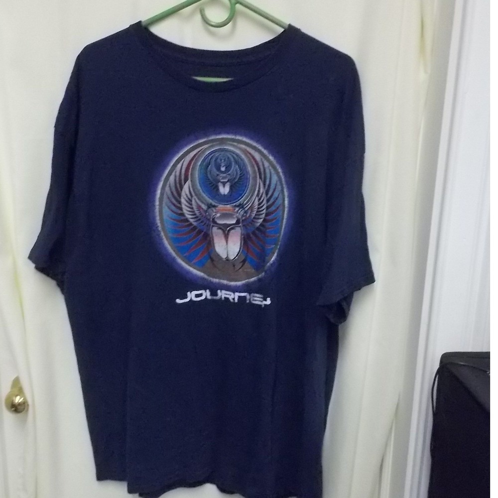 Journey Band T-Shirt Men's XL Navy Blue Scarab Graphic Rock Music Tee - Journey